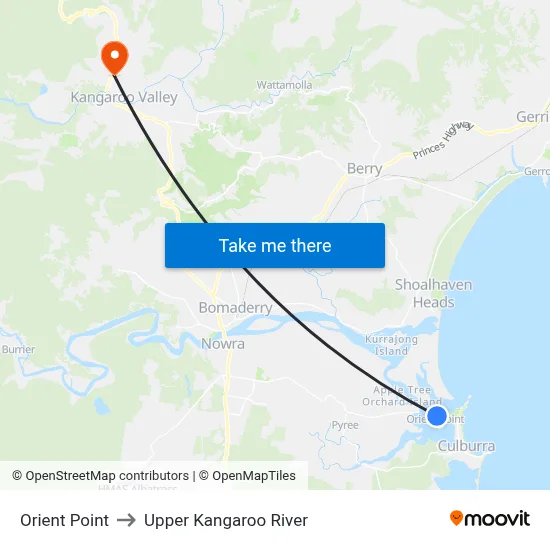 Orient Point to Upper Kangaroo River map
