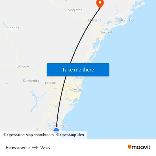 Brownsville to Vacy map