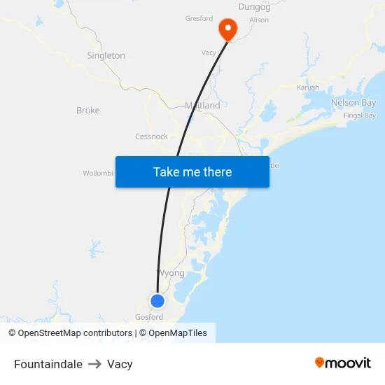 Fountaindale to Vacy map