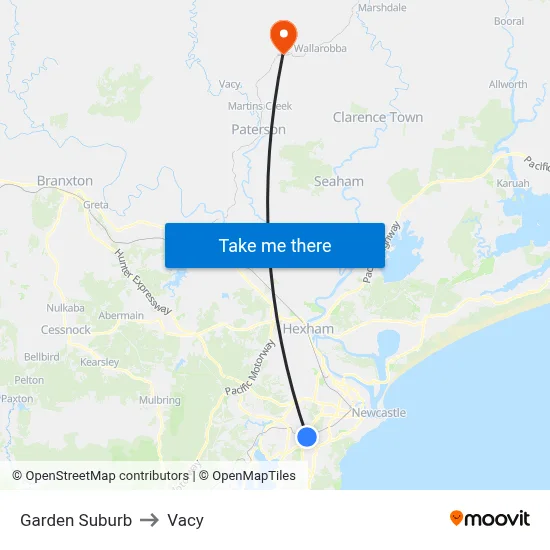 Garden Suburb to Vacy map