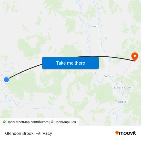 Glendon Brook to Vacy map