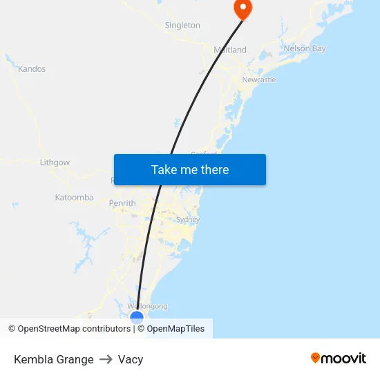 Kembla Grange to Vacy map