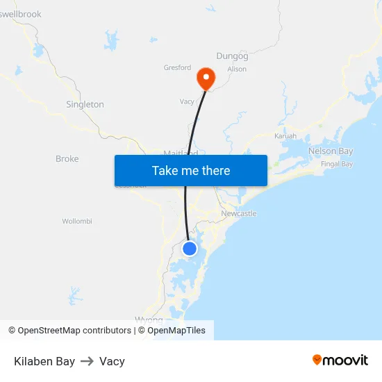 Kilaben Bay to Vacy map