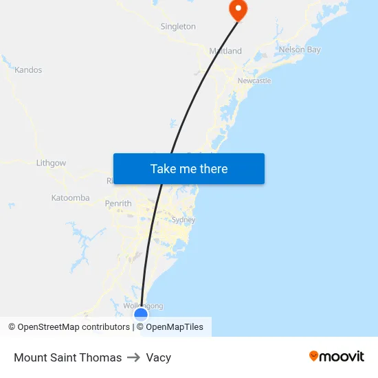 Mount Saint Thomas to Vacy map