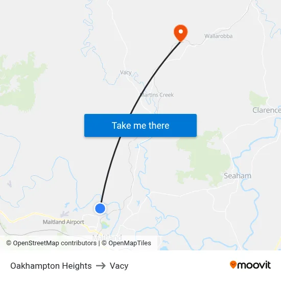 Oakhampton Heights to Vacy map