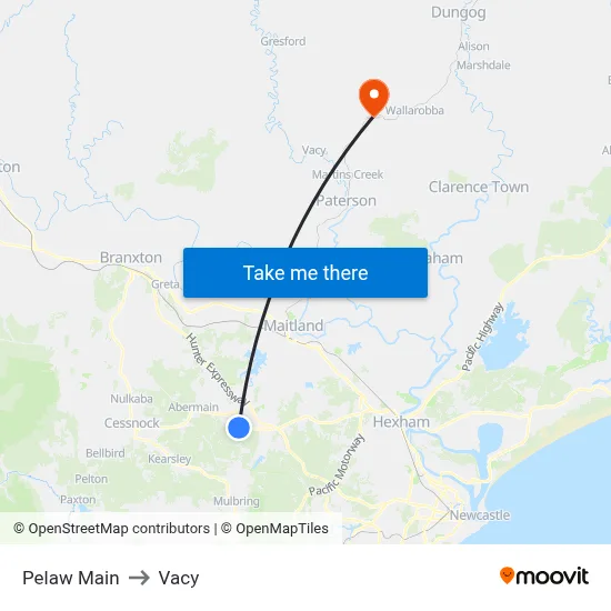 Pelaw Main to Vacy map
