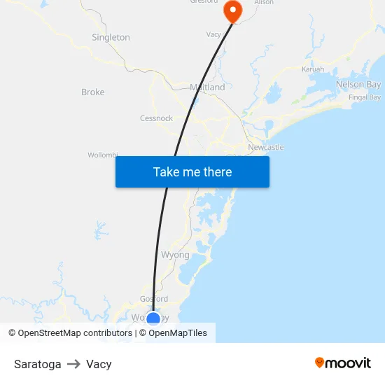 Saratoga to Vacy map