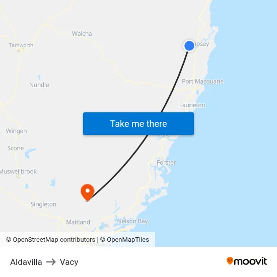 Aldavilla to Vacy map