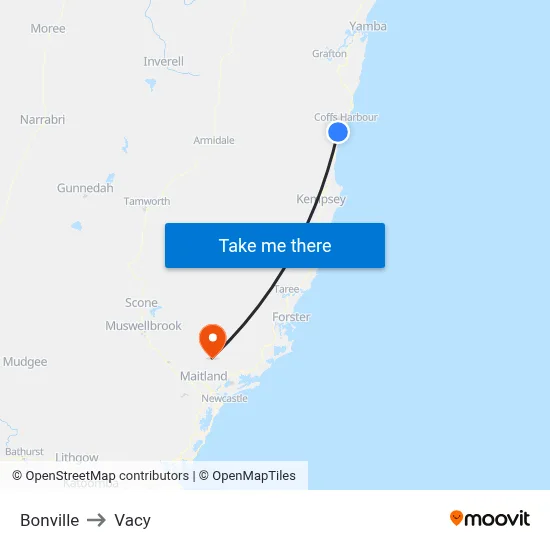 Bonville to Vacy map