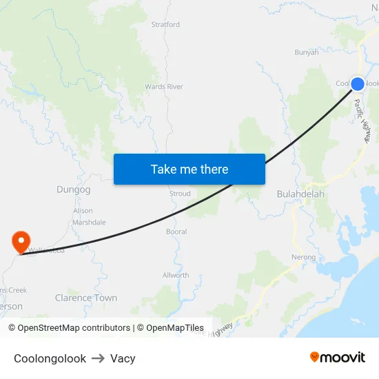 Coolongolook to Vacy map
