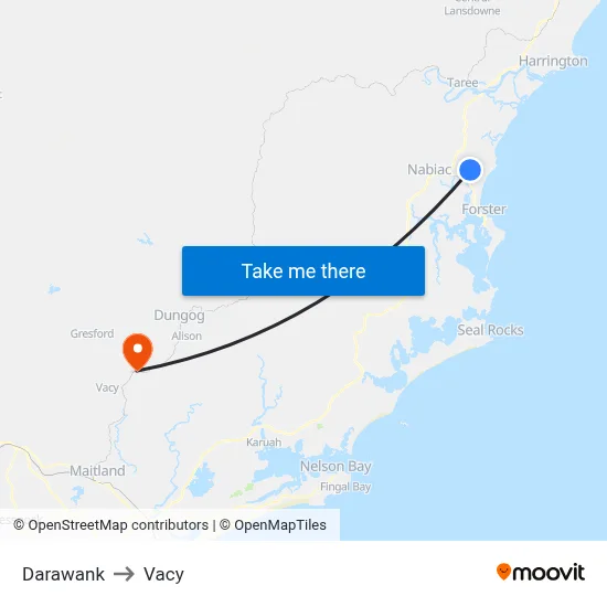 Darawank to Vacy map