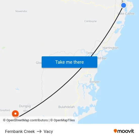 Fernbank Creek to Vacy map