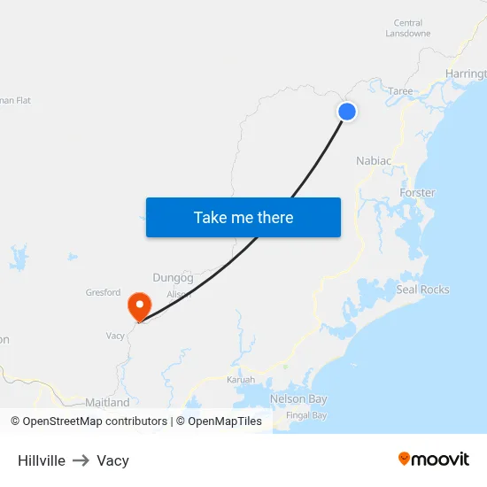 Hillville to Vacy map