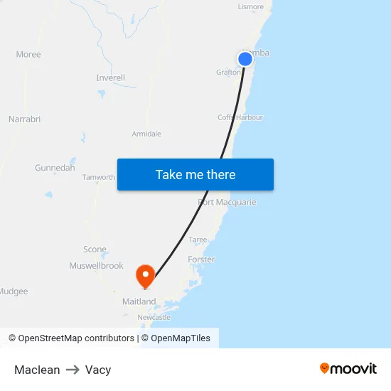 Maclean to Vacy map