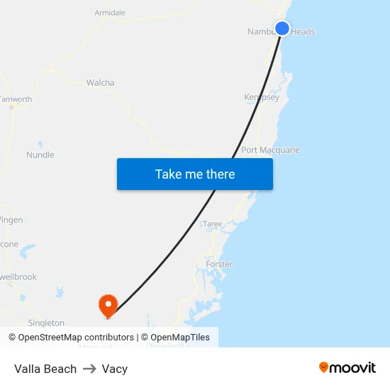 Valla Beach to Vacy map