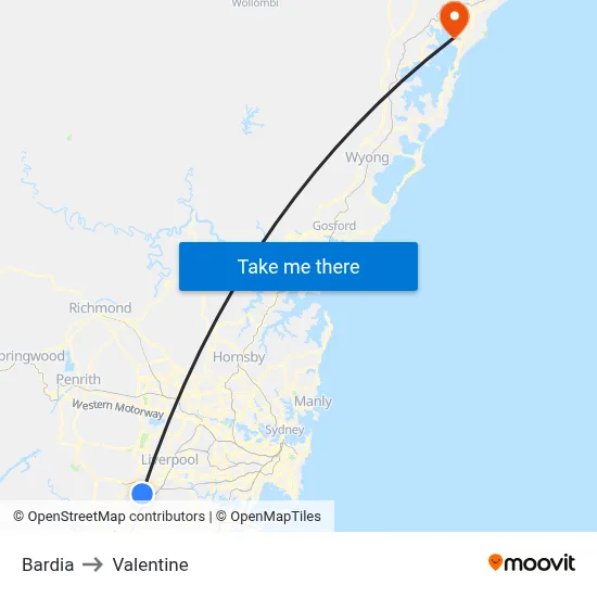 Bardia to Valentine map