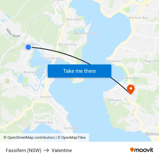 Fassifern (NSW) to Valentine map
