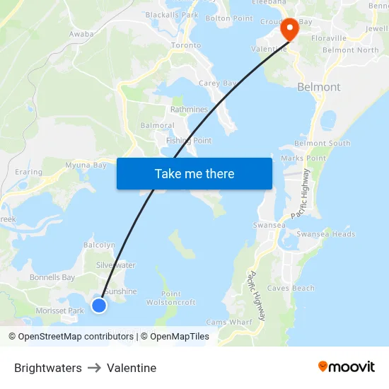 Brightwaters to Valentine map