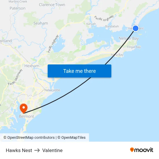 Hawks Nest to Valentine map