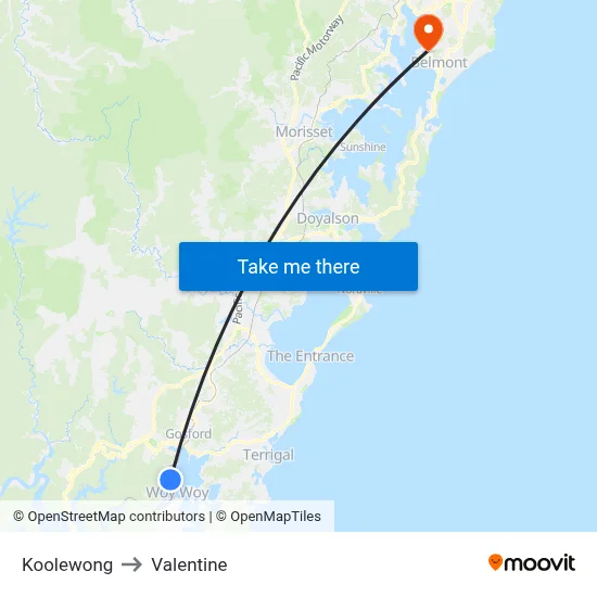 Koolewong to Valentine map