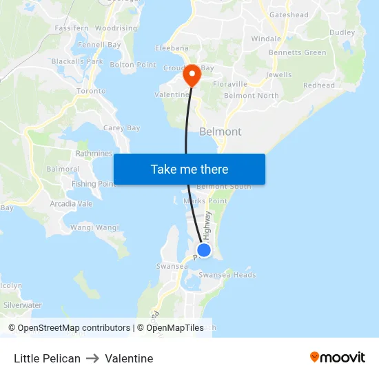 Little Pelican to Valentine map