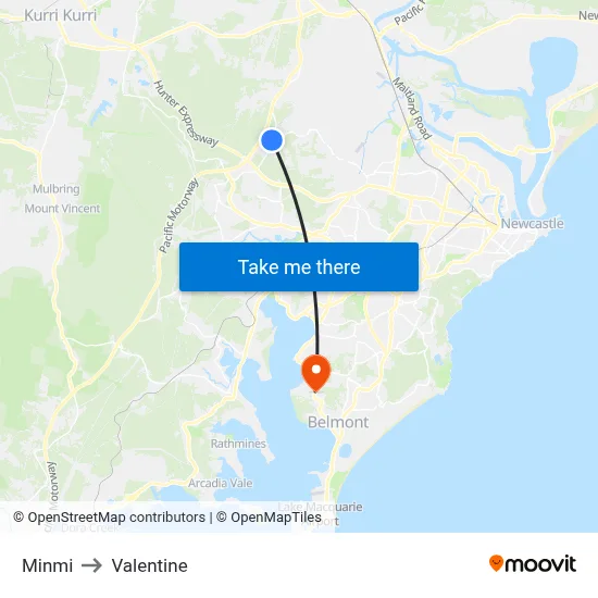 Minmi to Valentine map