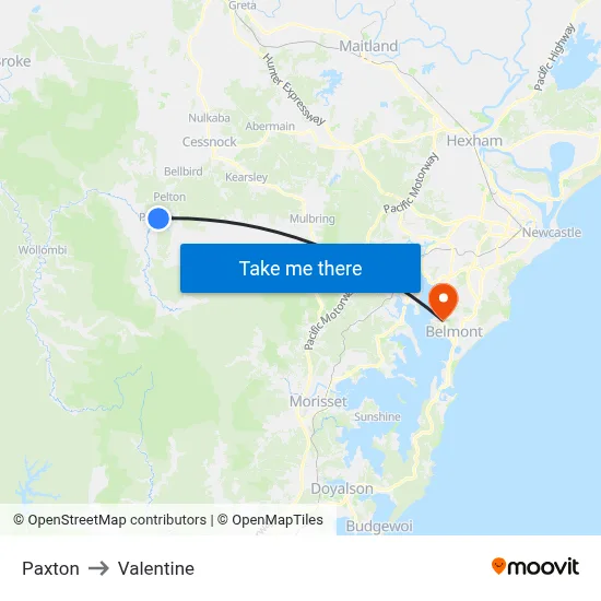 Paxton to Valentine map