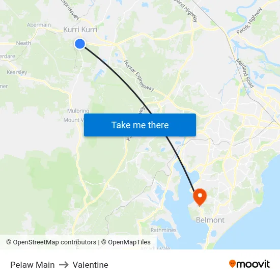 Pelaw Main to Valentine map