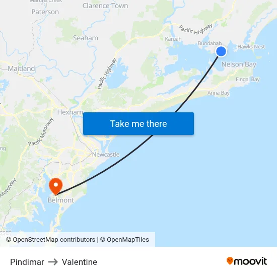 Pindimar to Valentine map