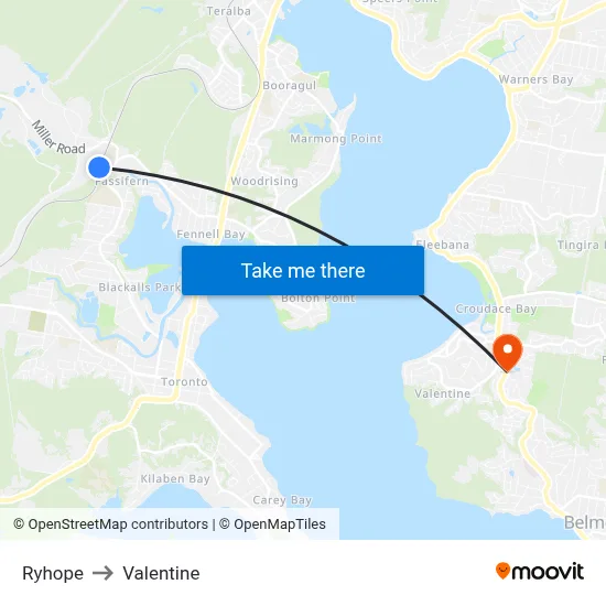 Ryhope to Valentine map