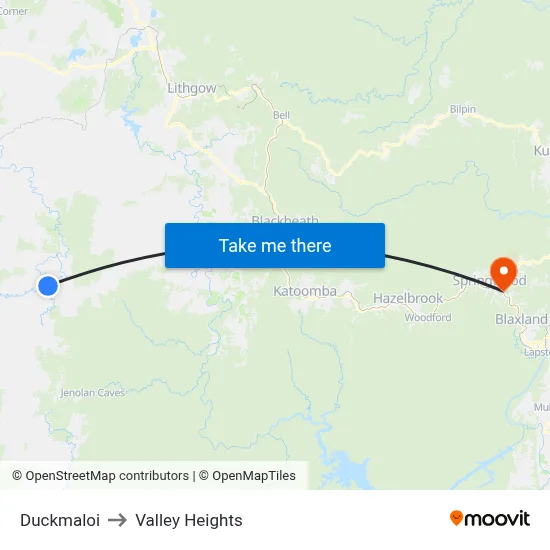 Duckmaloi to Valley Heights map