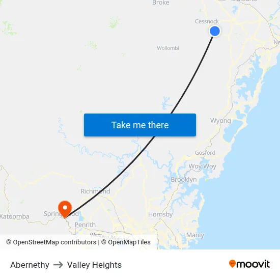 Abernethy to Valley Heights map