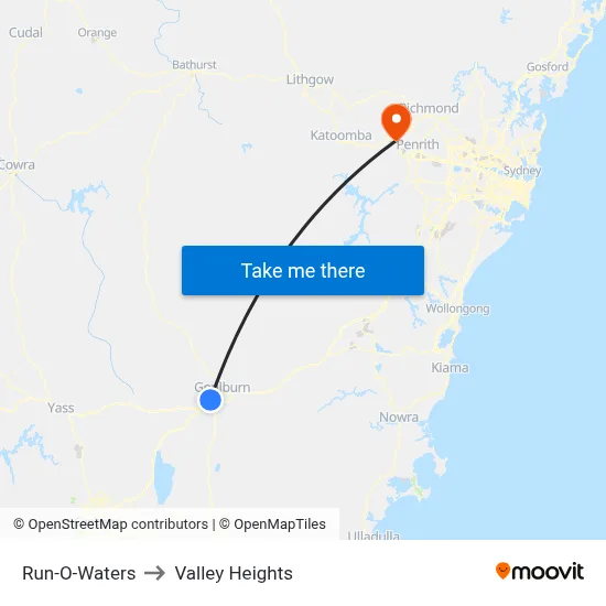 Run-O-Waters to Valley Heights map