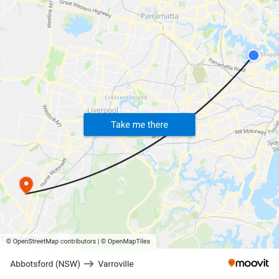 Abbotsford (NSW) to Varroville map