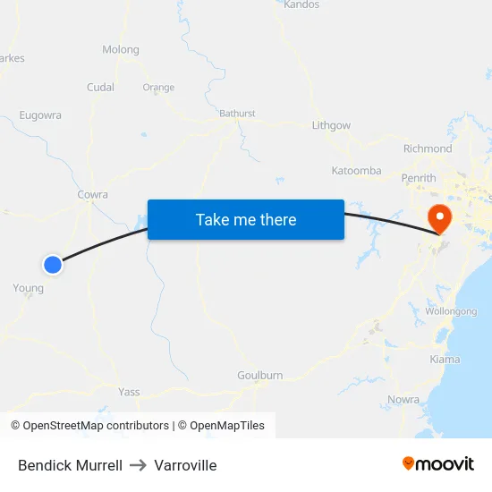 Bendick Murrell to Varroville map