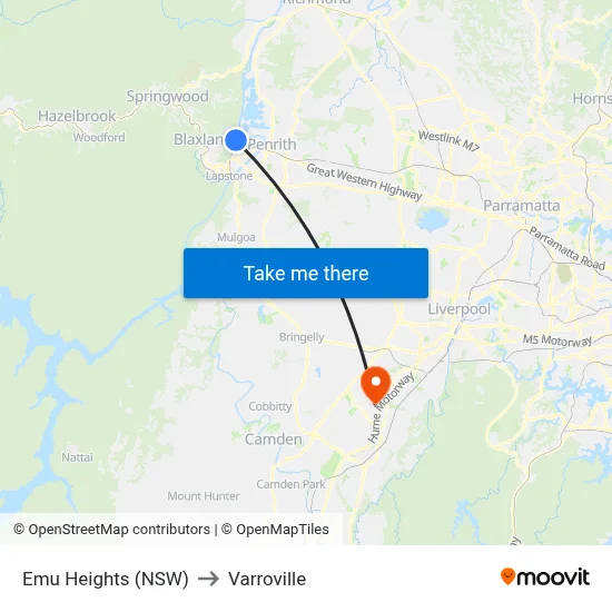 Emu Heights (NSW) to Varroville map