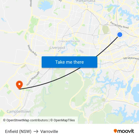 Enfield (NSW) to Varroville map