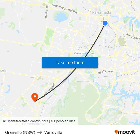 Granville (NSW) to Varroville map