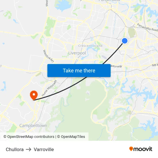 Chullora to Varroville map