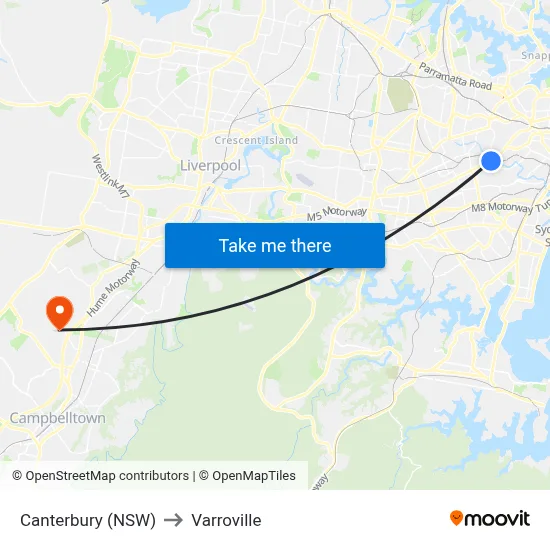 Canterbury (NSW) to Varroville map