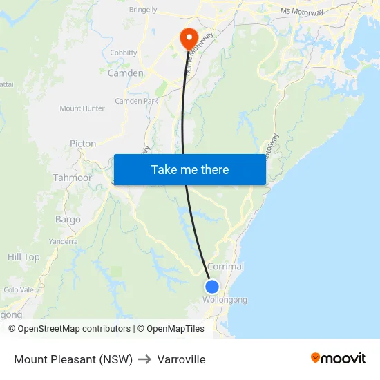 Mount Pleasant (NSW) to Varroville map