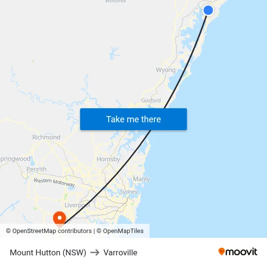 Mount Hutton (NSW) to Varroville map