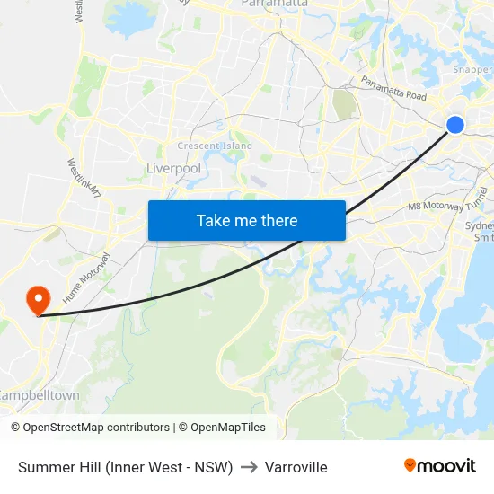 Summer Hill (Inner West - NSW) to Varroville map
