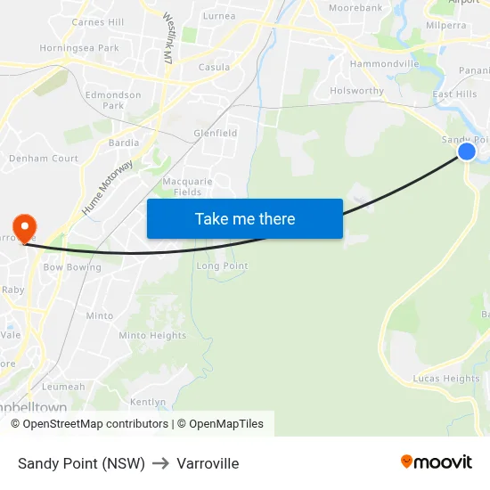 Sandy Point (NSW) to Varroville map