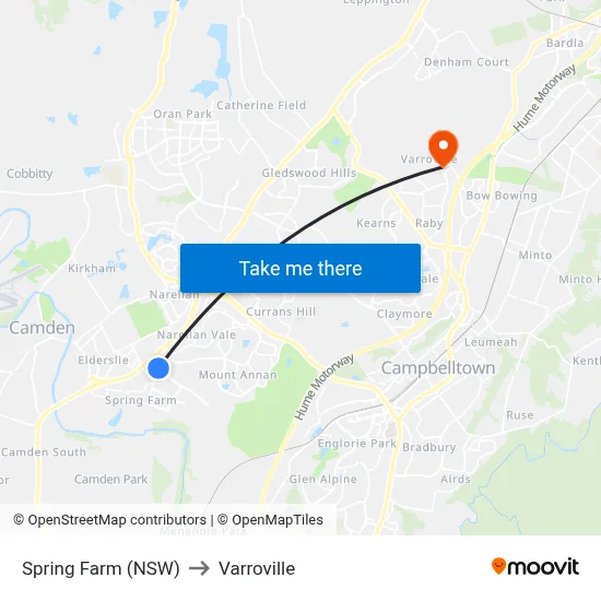 Spring Farm (NSW) to Varroville map