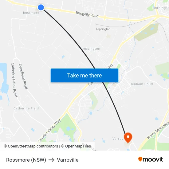 Rossmore (NSW) to Varroville map