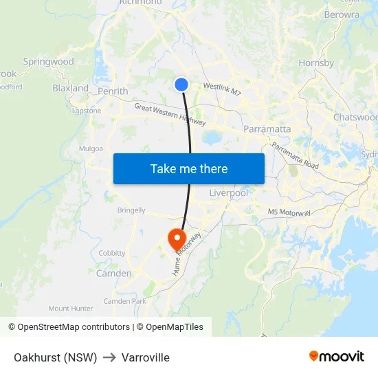 Oakhurst (NSW) to Varroville map