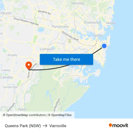 Queens Park (NSW) to Varroville map