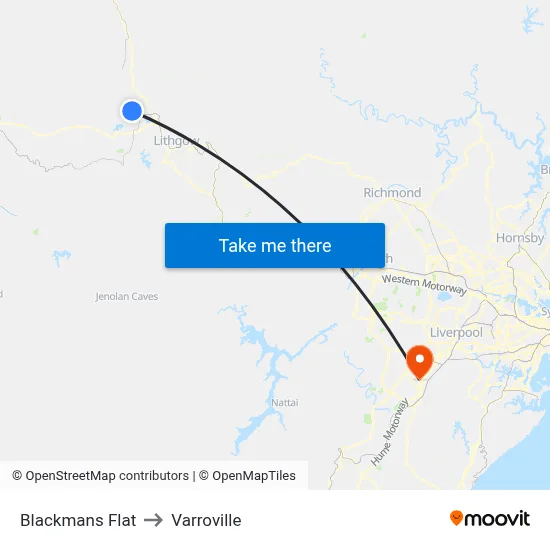 Blackmans Flat to Varroville map