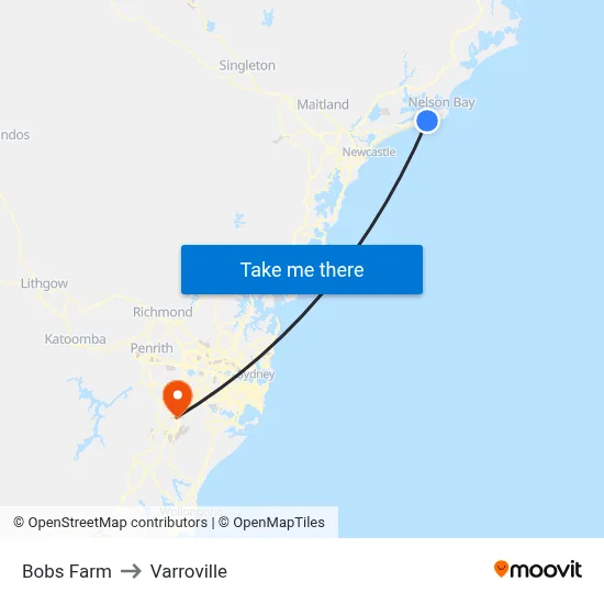 Bobs Farm to Varroville map